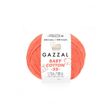 Yarn Gazzal Baby Cotton 25 orange neon (3459)