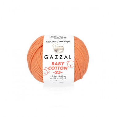 Yarn Gazzal Baby Cotton 25 peach (3465)