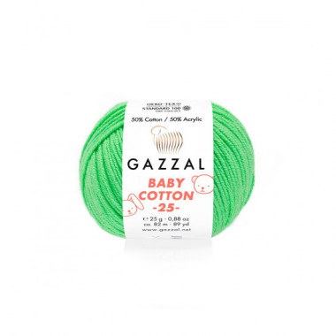Yarn Gazzal Baby Cotton 25 green apple (3466)