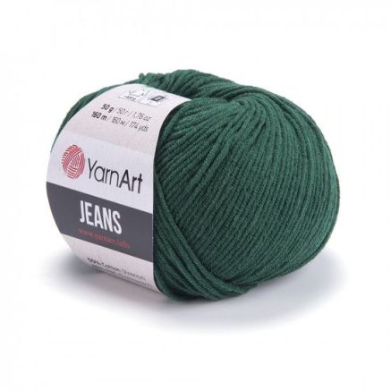 Пряжа YarnArt Jeans зелений оксамит (92)