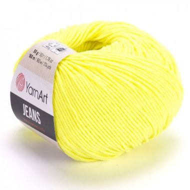 Пряжа YarnArt Jeans ярко-желтый неон (58)