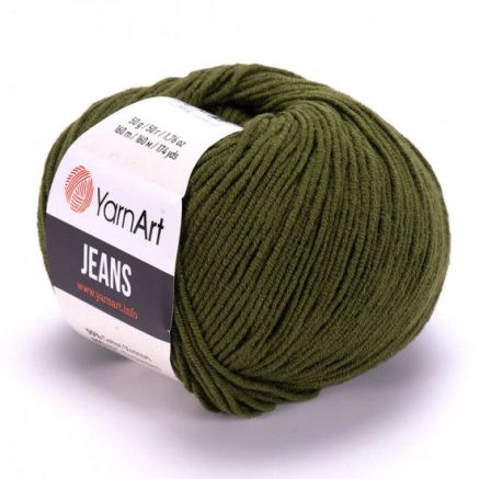 Пряжа YarnArt Jeans зелений хакі (82)