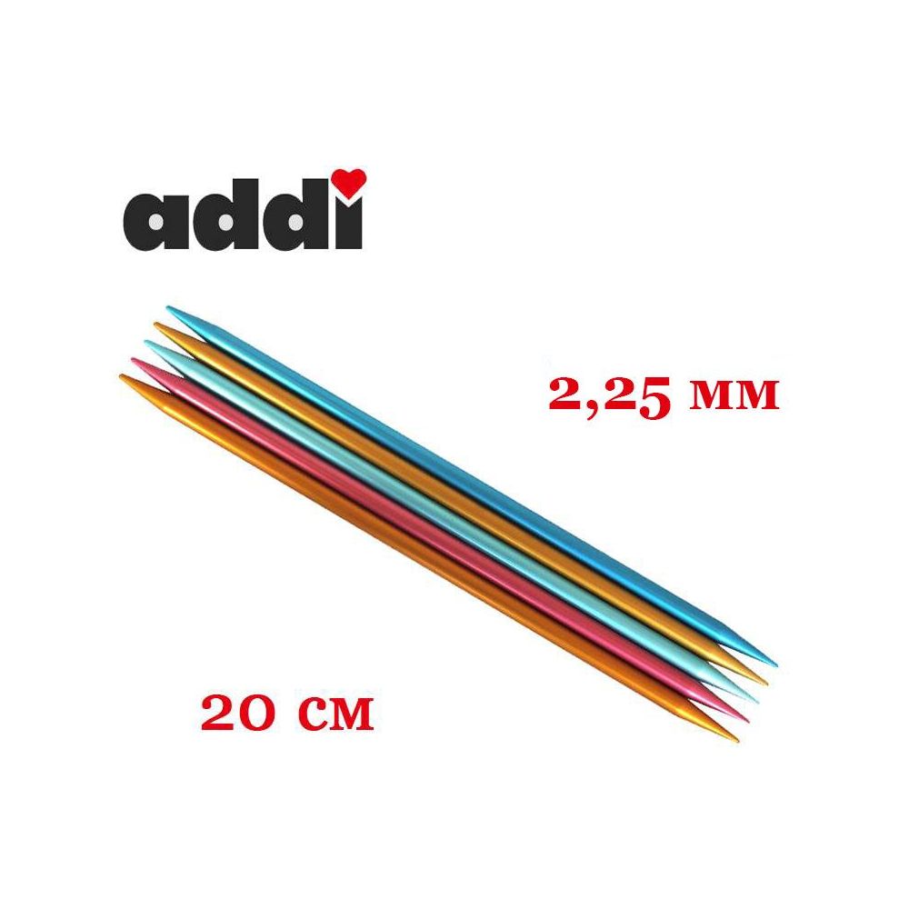 Addi Colibri knitting needles, aluminum 20 cm, 2.25 mm (204-7/2.25-20) Addi Colibri knitting needles, aluminum 20 cm, 2.25 mm (204-7/2.25-20)