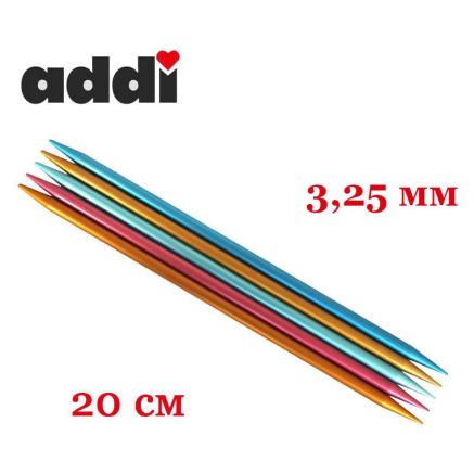 Спиці панчішні Addi Colibri, алюміній 20 см, 3,25 мм (204-7/3,25-20)