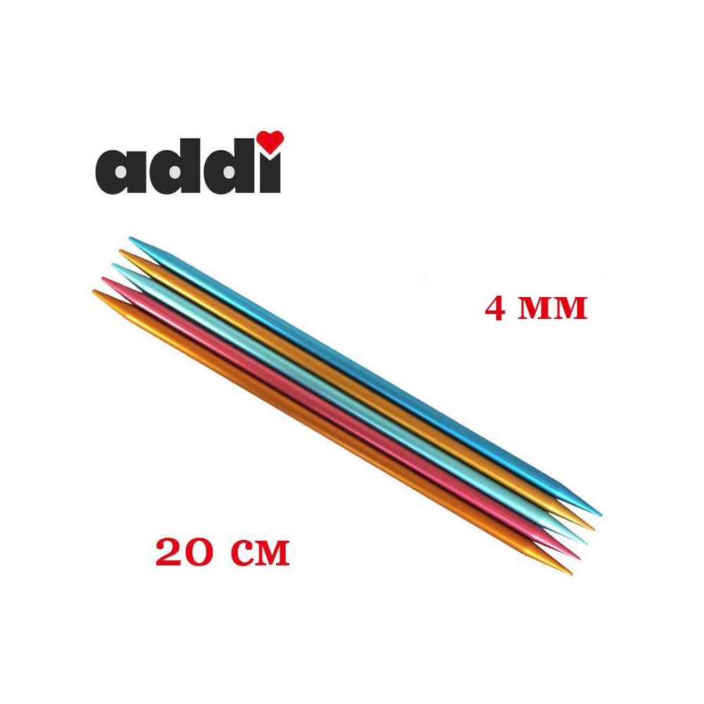 Спиці панчішні Addi Colibri, алюміній 20 см, 4 мм (204-7/4-20) Спиці панчішні Addi Colibri, алюміній 20 см, 4 мм (204-7/4-20)