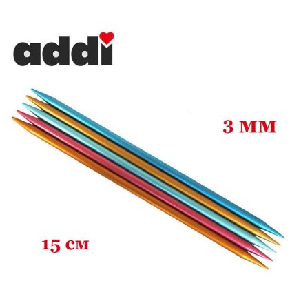 Спиці панчішні Addi Colibri, алюміній 15 см, 3 мм (204-7/3-15)