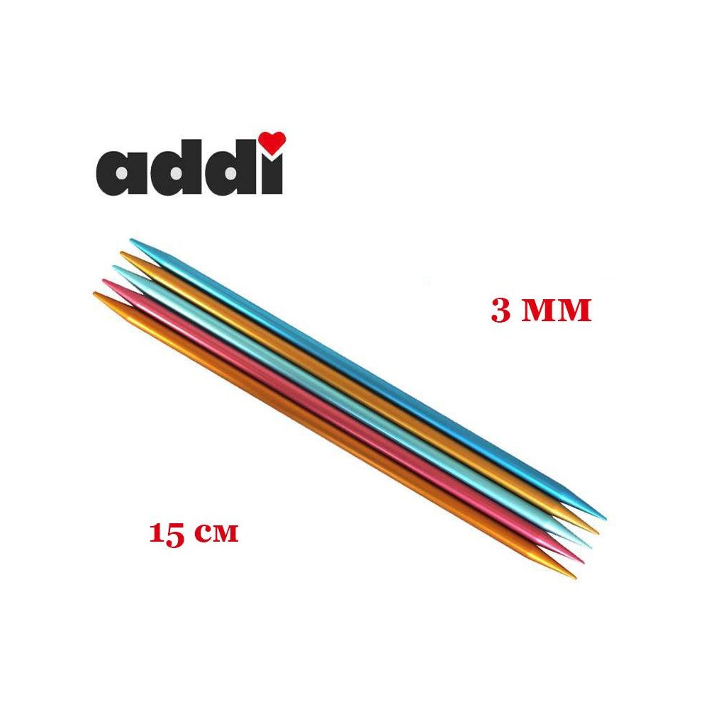 Спиці панчішні Addi Colibri, алюміній 15 см, 3 мм (204-7/3-15) Спиці панчішні Addi Colibri, алюміній 15 см, 3 мм (204-7/3-15)