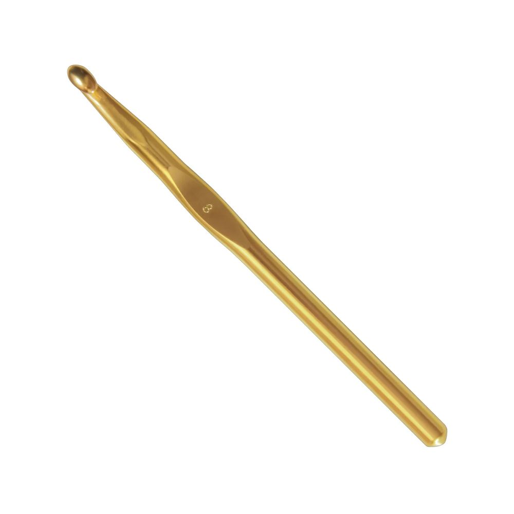 Crochet hook aluminum gold - 8 mm, 15 cm Addi (245 - 7/8 -15) Crochet hook aluminum gold - 8 mm, 15 cm Addi (245 - 7/8 -15)