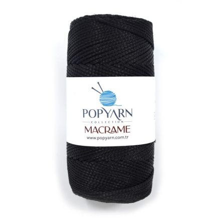 Polypropylene Cord Macrame Popyarn, black (015)