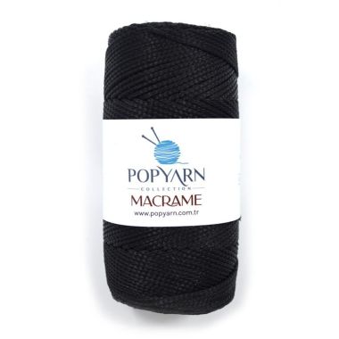 Polypropylene Cord Macrame Popyarn, black (015)