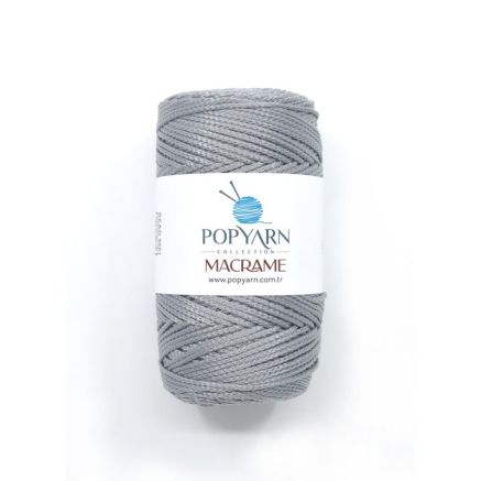 Polypropylene Cord Macrame Popyarn, silver (002)