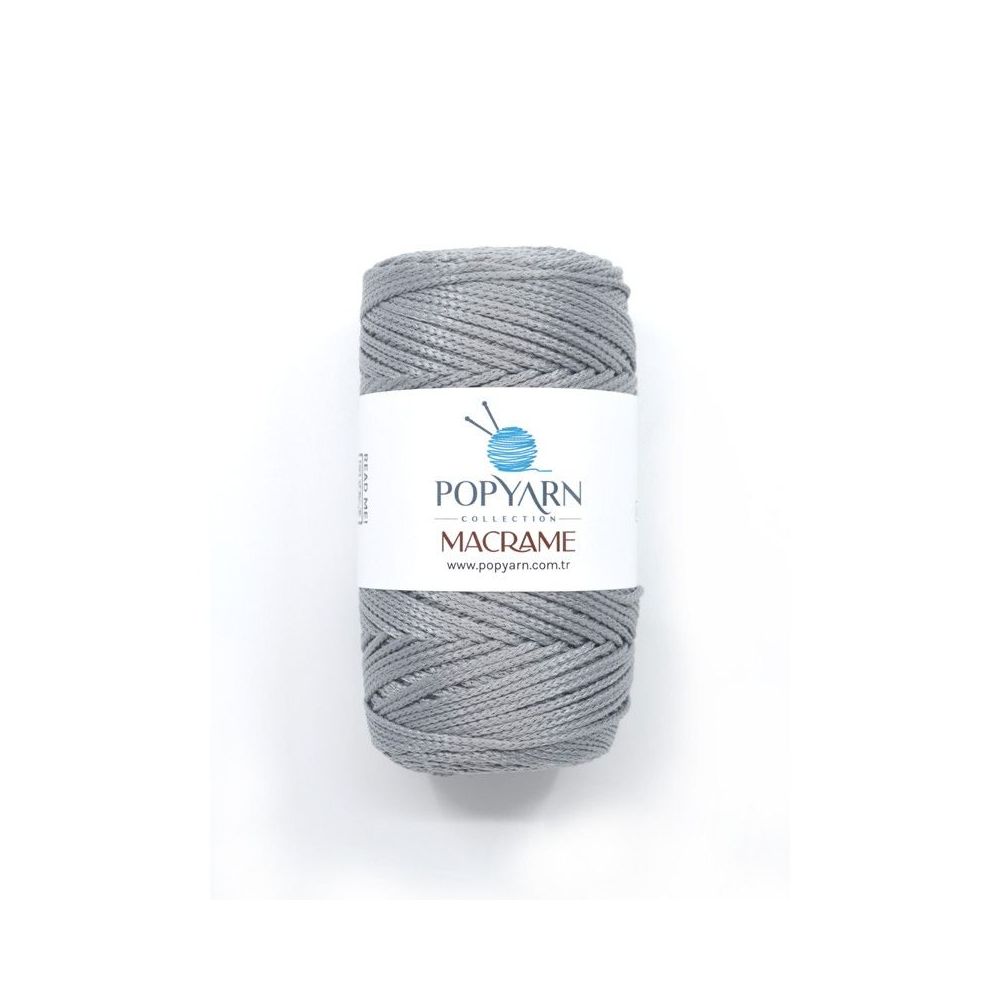 Поліпропіленовий шнур Macrame Popyarn, срібло (002) Поліпропіленовий шнур Macrame Popyarn, срібло (002)