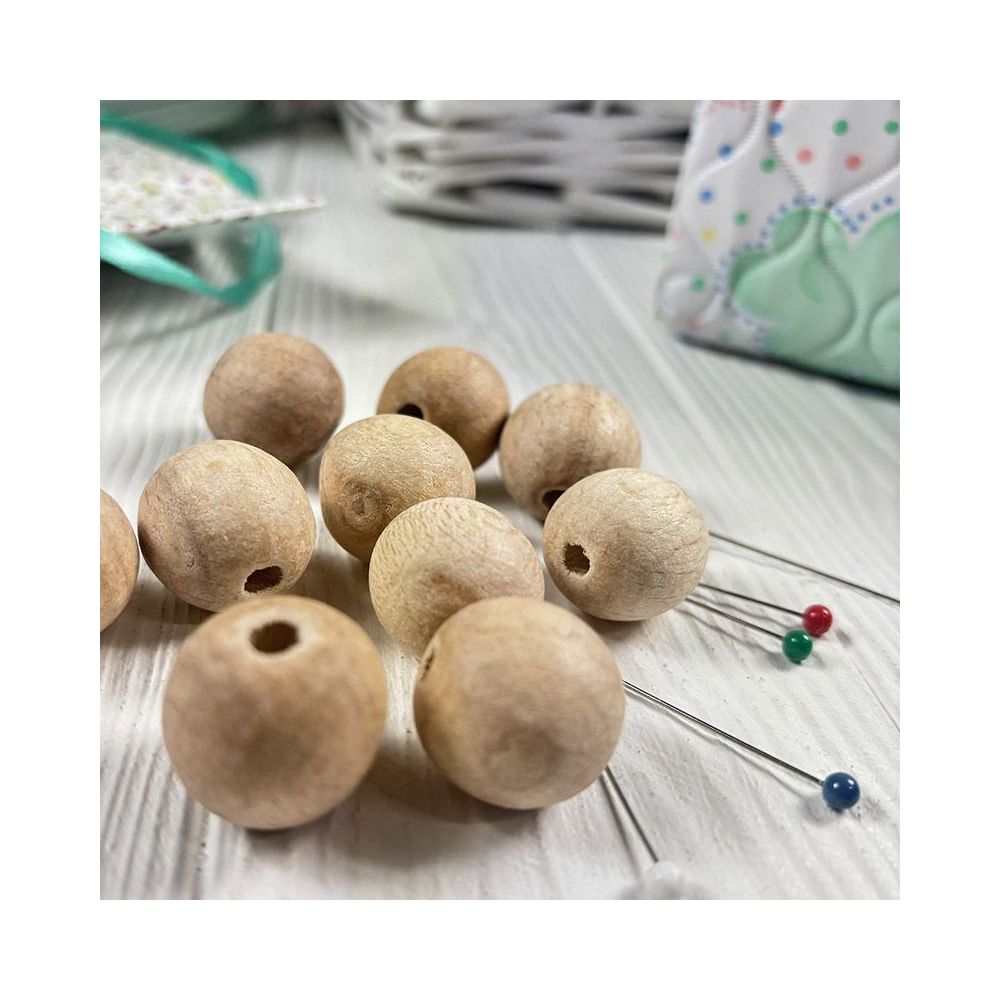 Round bead, wooden, polished, unpainted Ø 20 mm, 1 pc.