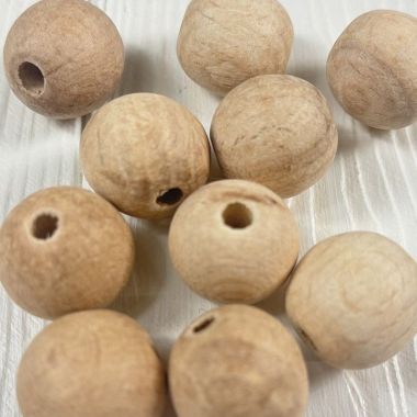 Round bead, wooden, polished, unpainted Ø 20 mm, 1 pc.