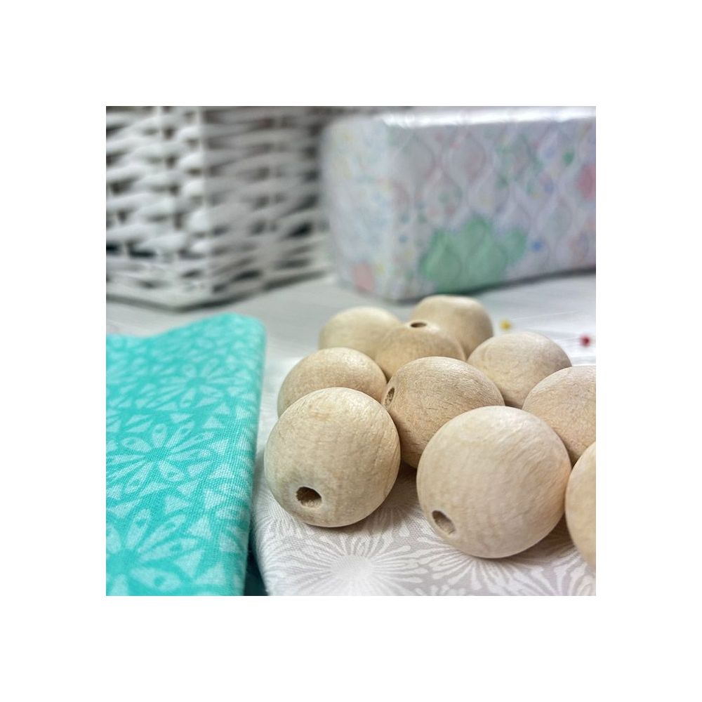 Round bead, wooden, polished, unpainted Ø 25 mm, 1 pc.