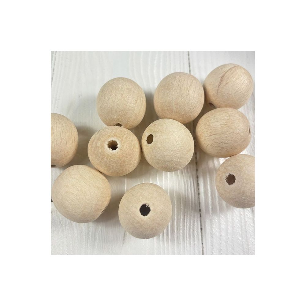 Round bead, wooden, polished, unpainted Ø 25 mm, 1 pc.