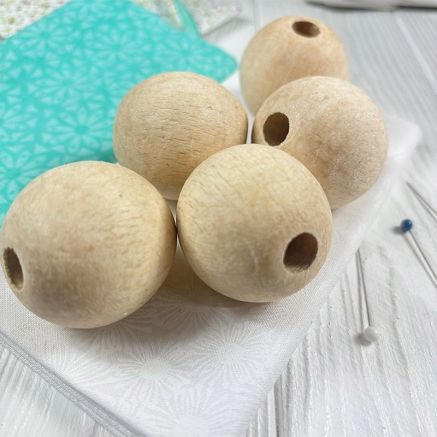 Round bead, wooden, polished, unpainted Ø 40 mm, 1 pc.
