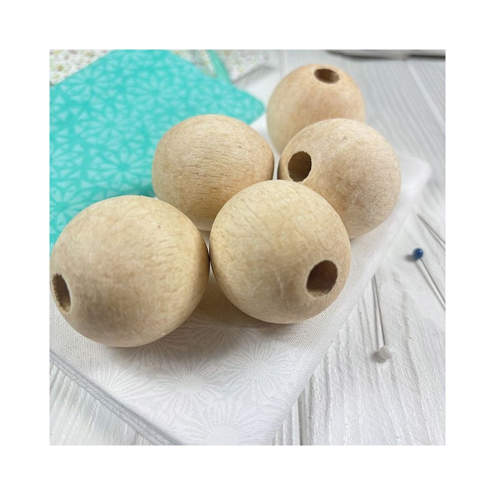 Round bead, wooden, polished, unpainted Ø 40 mm, 1 pc.