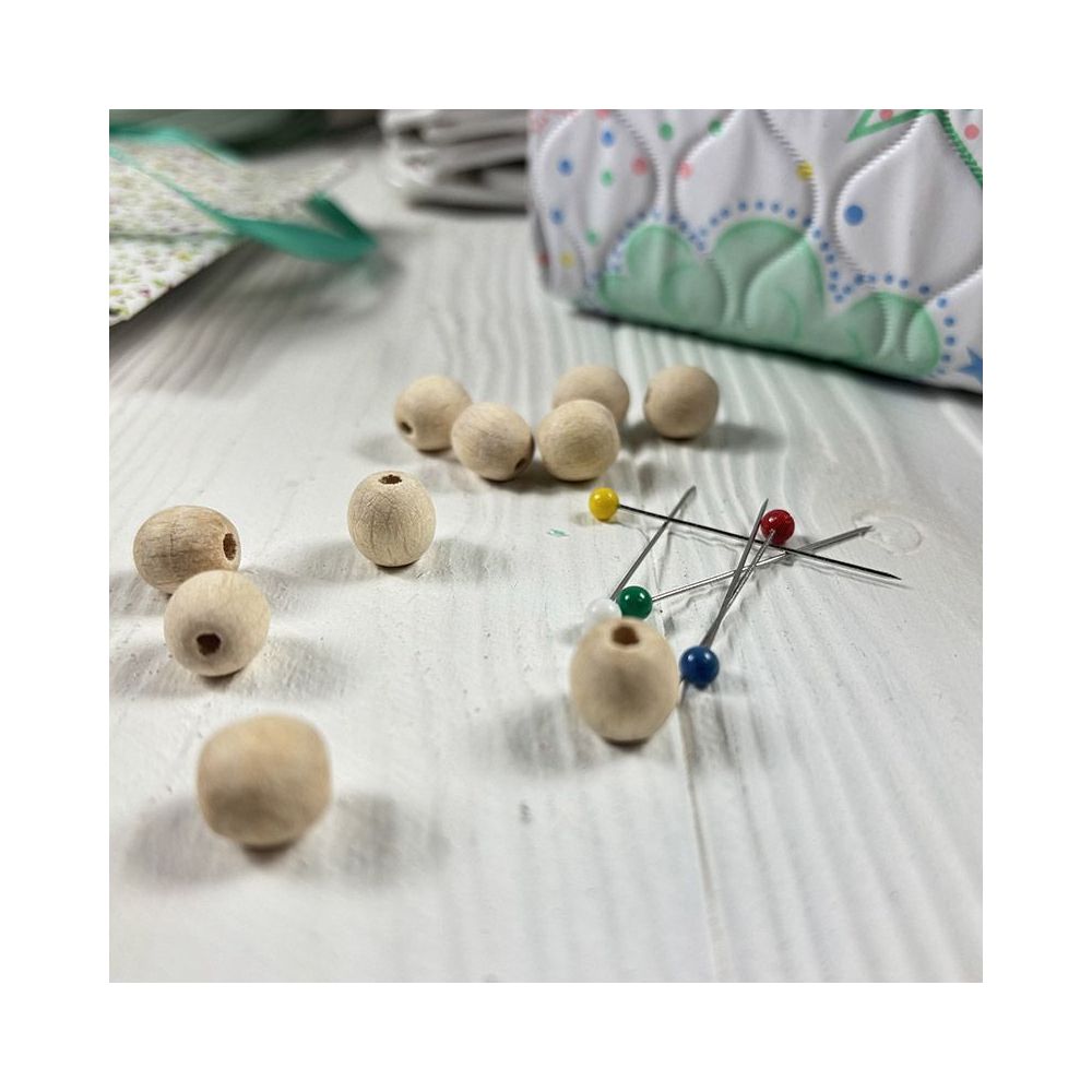 Round beads, wooden, polished, not painted Ø 10 mm, 10 pcs.