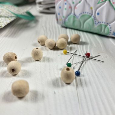 Round beads, wooden, polished, not painted Ø 10 mm, 10 pcs.