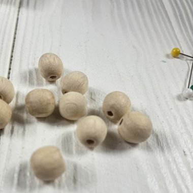 Round beads, wooden, polished, not painted Ø 10 mm, 10 pcs.