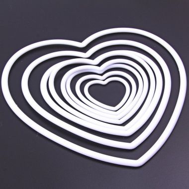 Heart base for macrame, dream catcher, polypropylene, white, 145мм 1550084
