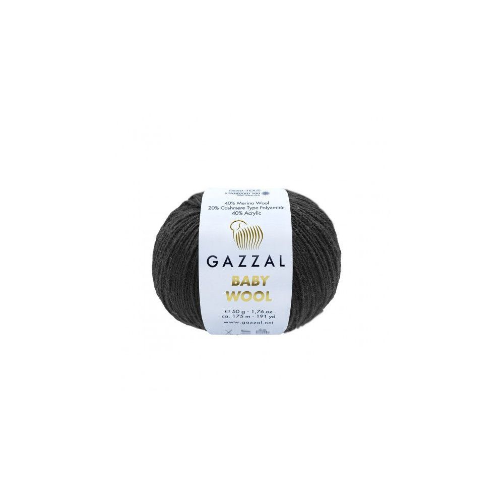 Yarn Gazzal Baby Wool black (803) Yarn Gazzal Baby Wool black (803)