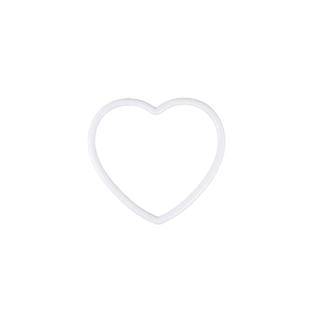 Heart base for macrame, dream catcher, polypropylene, white, 100 mm 1550093