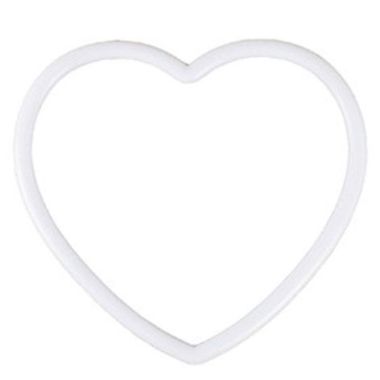 Heart base for macrame, dream catcher, polypropylene, white, 100 mm 1550093