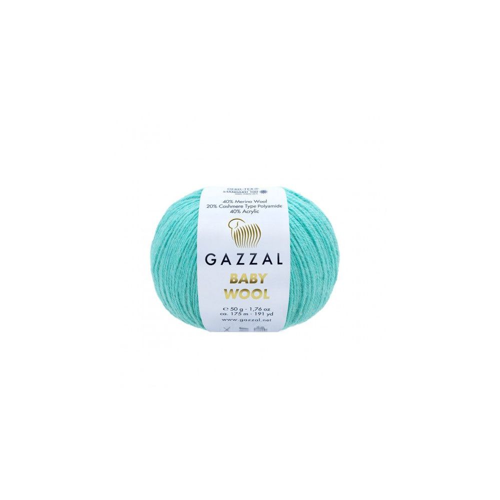 Пряжа Gazzal Baby Wool бирюзовый (820) Пряжа Gazzal Baby Wool бирюзовый (820)