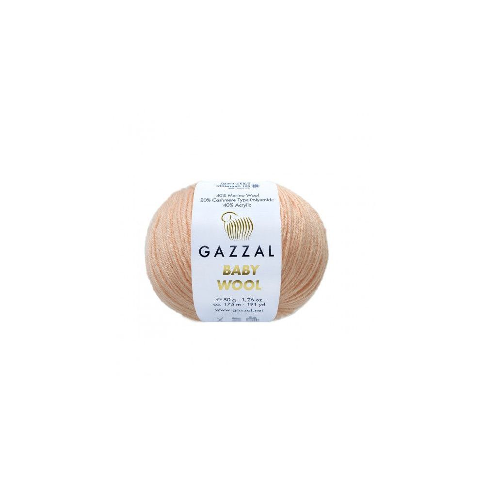 Пряжа Gazzal Baby Wool персик (834) Пряжа Gazzal Baby Wool персик (834)