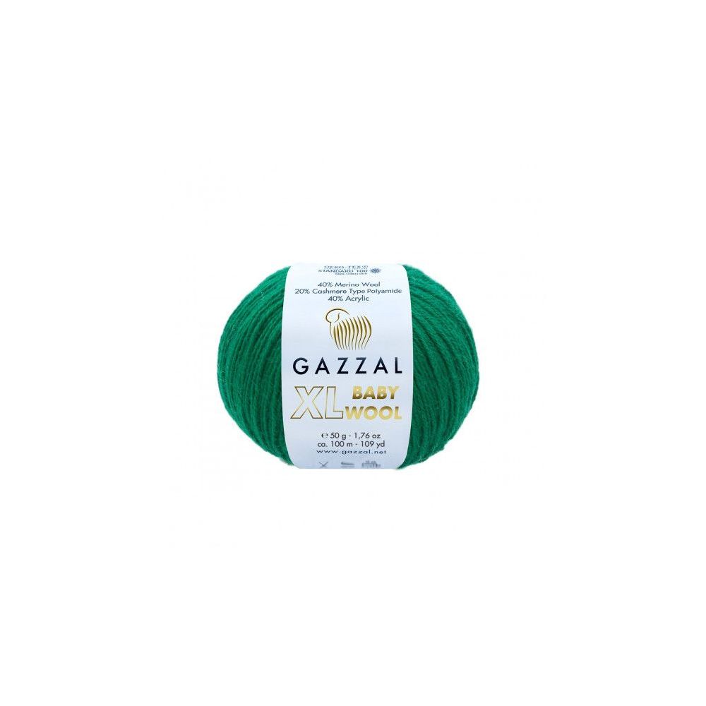 Пряжа Gazzal Baby Wool XL зелена (814) Пряжа Gazzal Baby Wool XL зелена (814)
