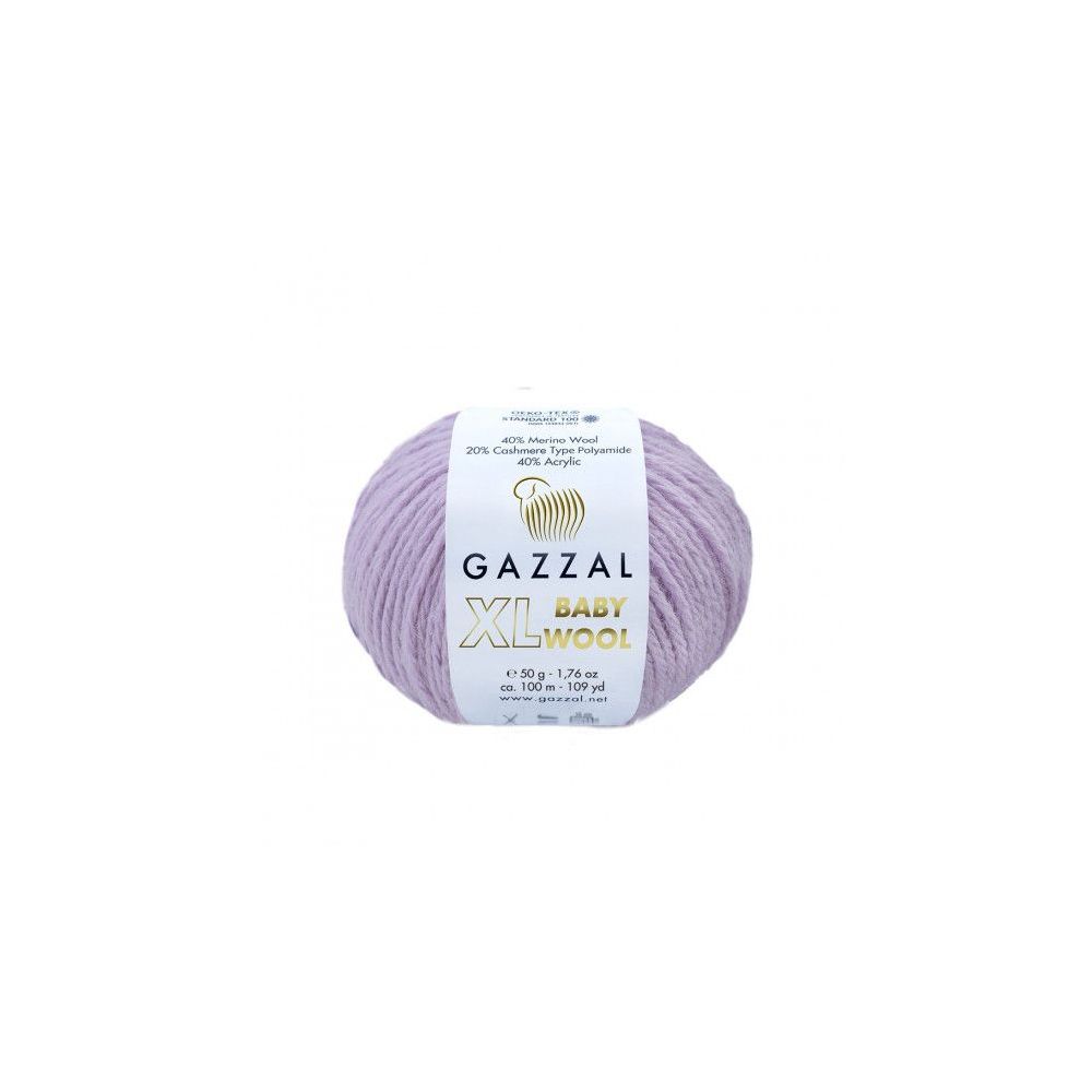Пряжа Gazzal Baby Wool XL светло-лиловый (823) Пряжа Gazzal Baby Wool XL светло-лиловый (823)