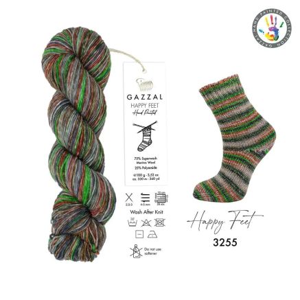Yarn Gazzal Happy Feet multicolor (3255)