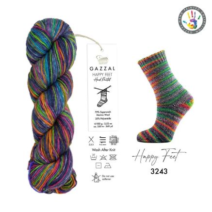 Yarn Gazzal Happy Feet multicolor (3243)