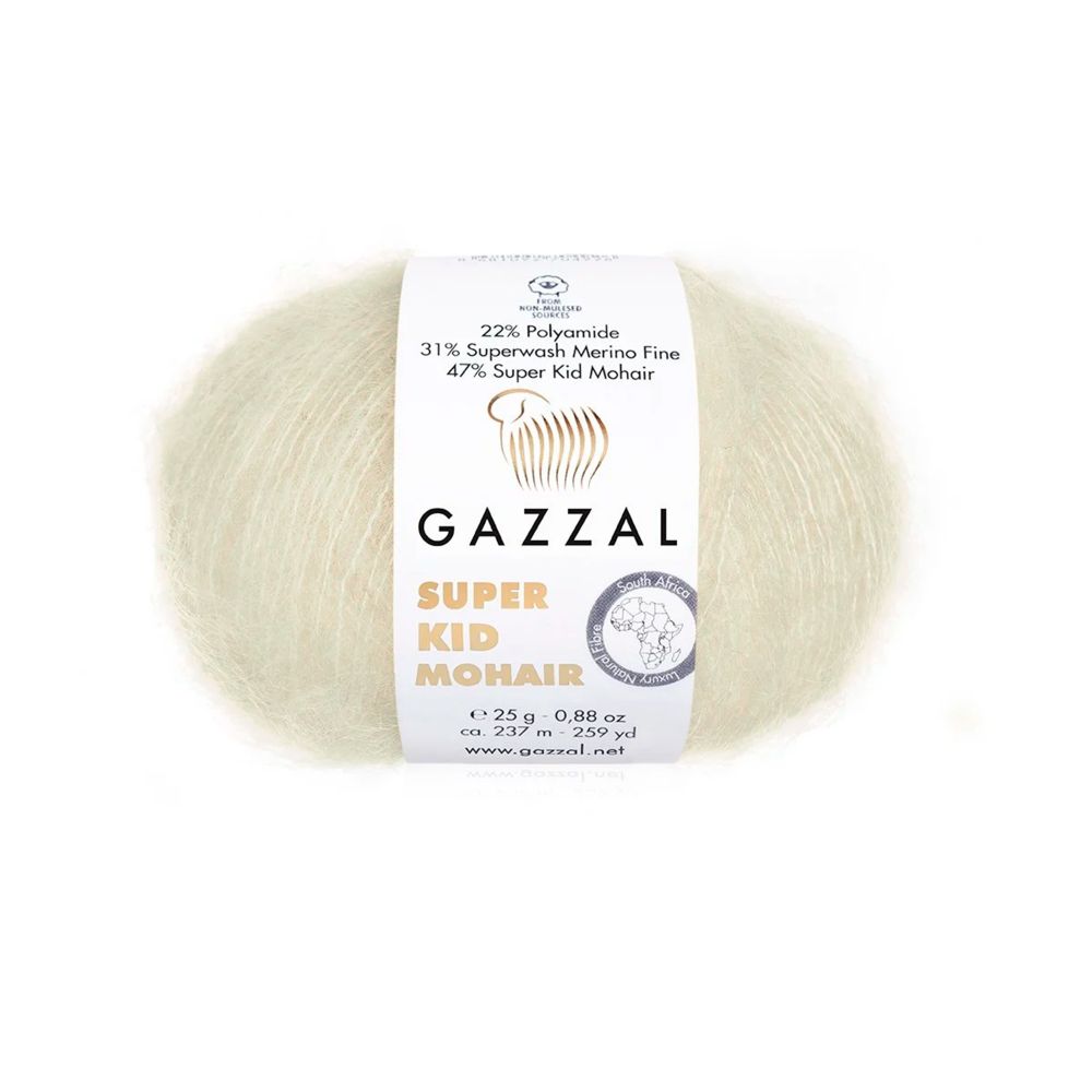 Пряжа Gazzal Super Kid Mohair шампань (64437) Пряжа Gazzal Super Kid Mohair шампань (64437)