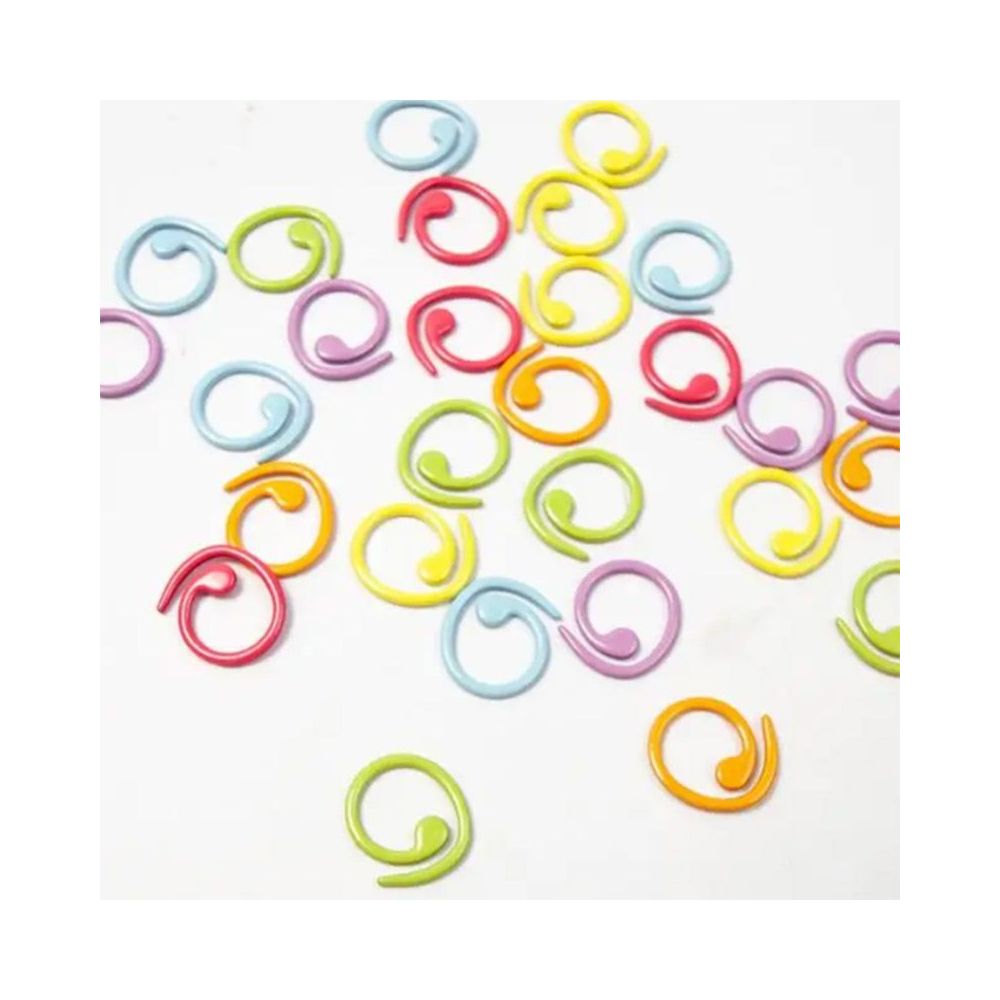 Set of metal knitting markers Spiral, 4 pcs