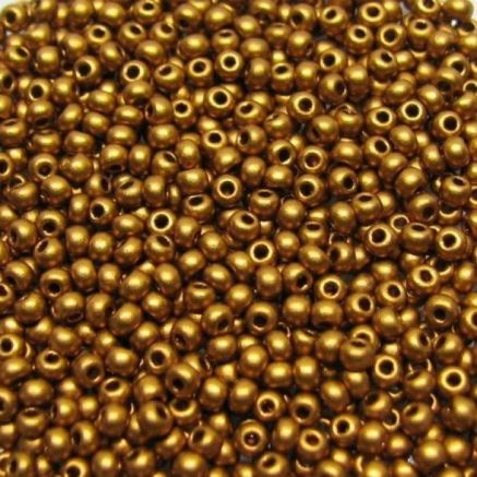 Preciosa beads №10/0, 50 g, metallized matte, dark gold (01740/822)