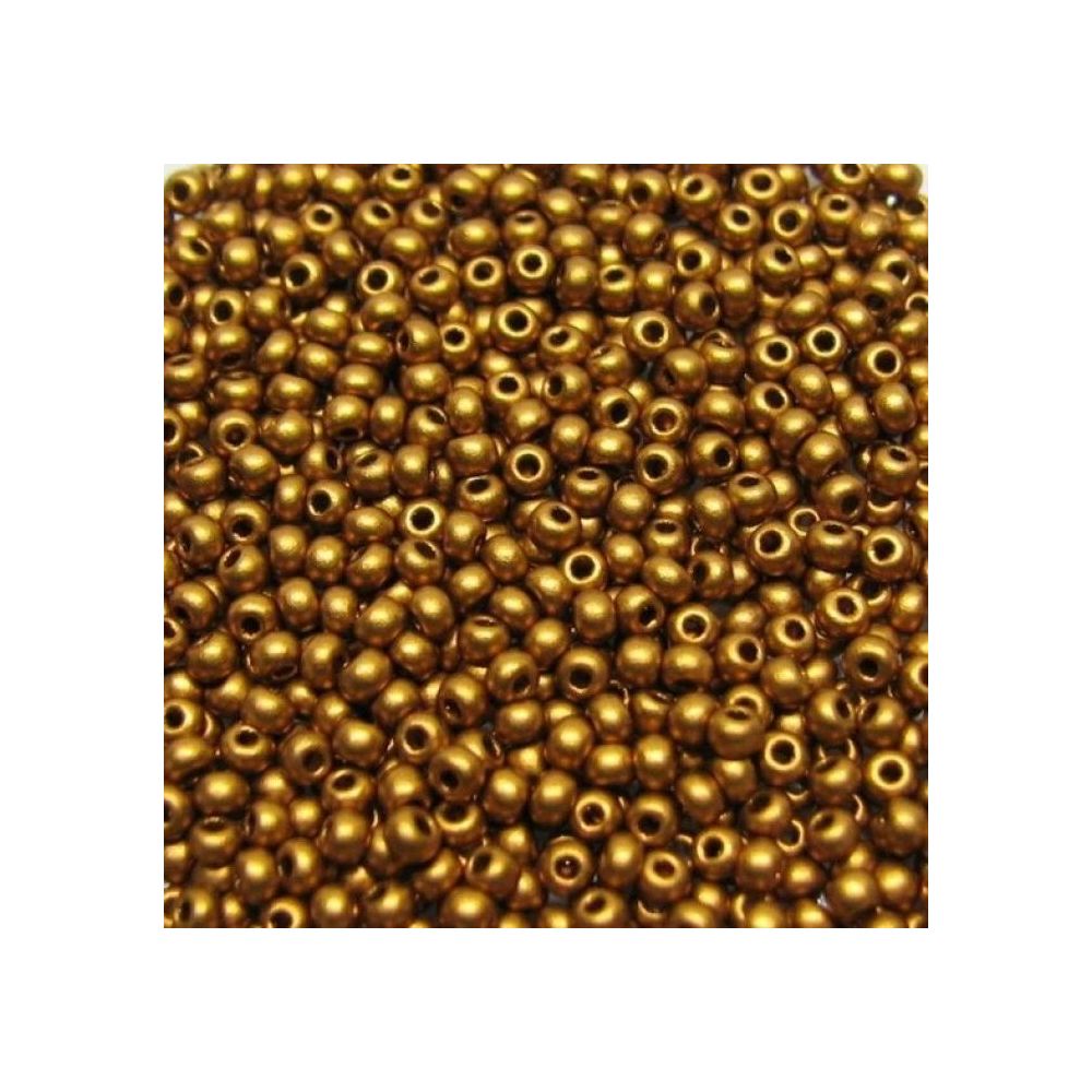 Preciosa beads №10/0, 50 g, metallized matte, dark gold (01740/822) Preciosa beads №10/0, 50 g, metallized matte, dark gold (01740/822)