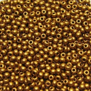 Preciosa beads №10/0, 50 g, metallized matte, dark gold (01740/822)