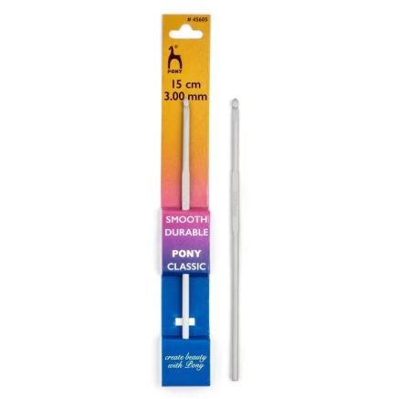 Crochet hook Pony 3 mm, 15 cm, aluminum (45605)