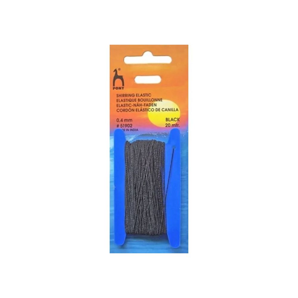 Elastic band thin black 0.4mm, Pony Elastic band thin black 0.4mm, Pony