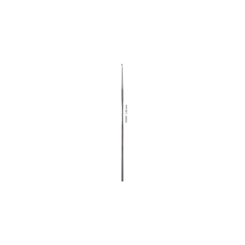Crochet hook metal 1.25 mm, 12 cm, Pony (58673)