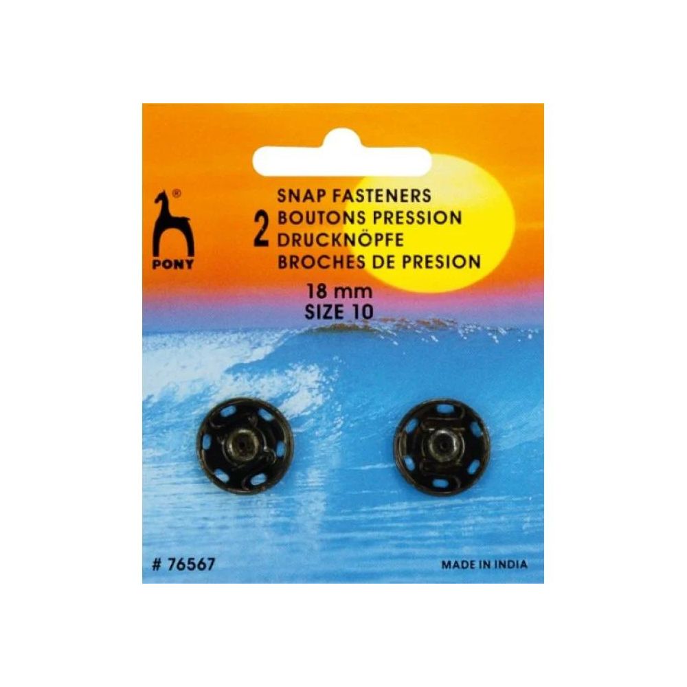Brass buttons black 18 mm. 2 pcs., Pony (76567) Brass buttons black 18 mm. 2 pcs., Pony (76567)