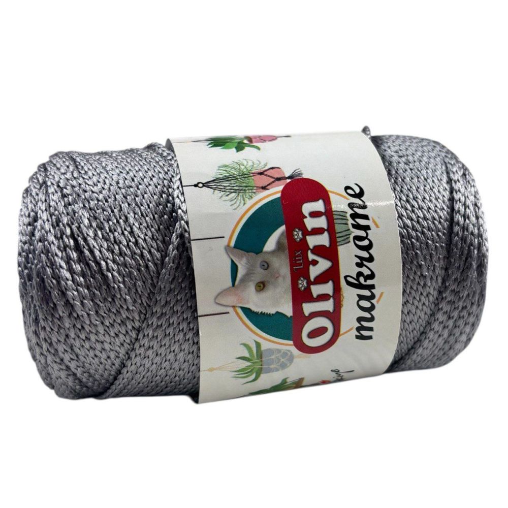 Polypropylene cord Macrame Lux, gray (850) Polypropylene cord Macrame Lux, gray (850)