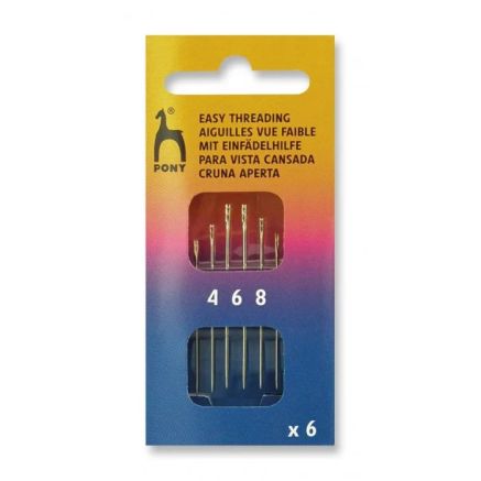 Easy Threading Needles №4-8, 6 pcs. Pony (12801)