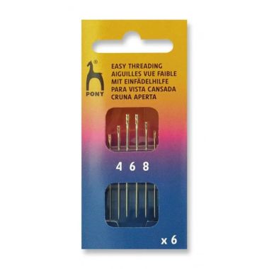 Easy Threading Needles №4-8, 6 pcs. Pony (12801)