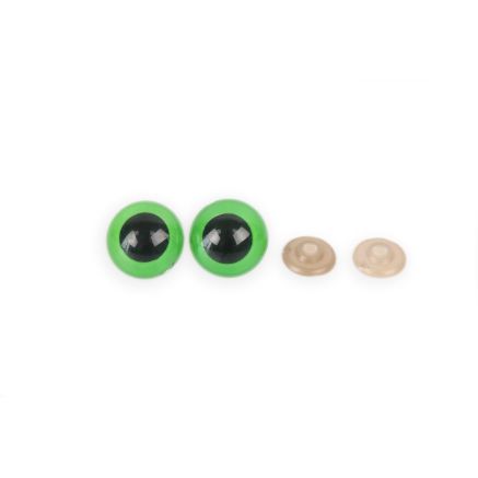 Eyes for toys Premium on a leg with a twist, green 12 mm