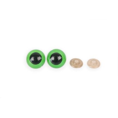 Eyes for toys Premium on a leg with a twist, green 12 mm