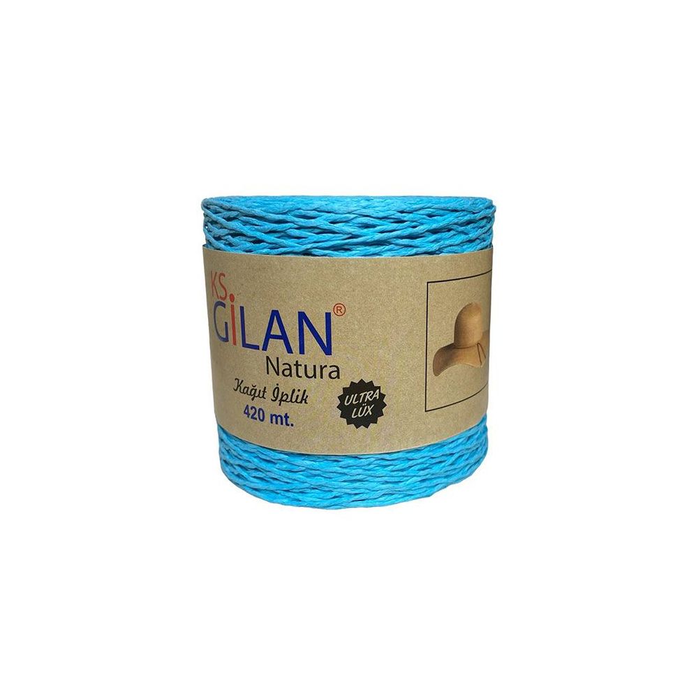 Рафия витая Gilan Paper Yarn голубой
